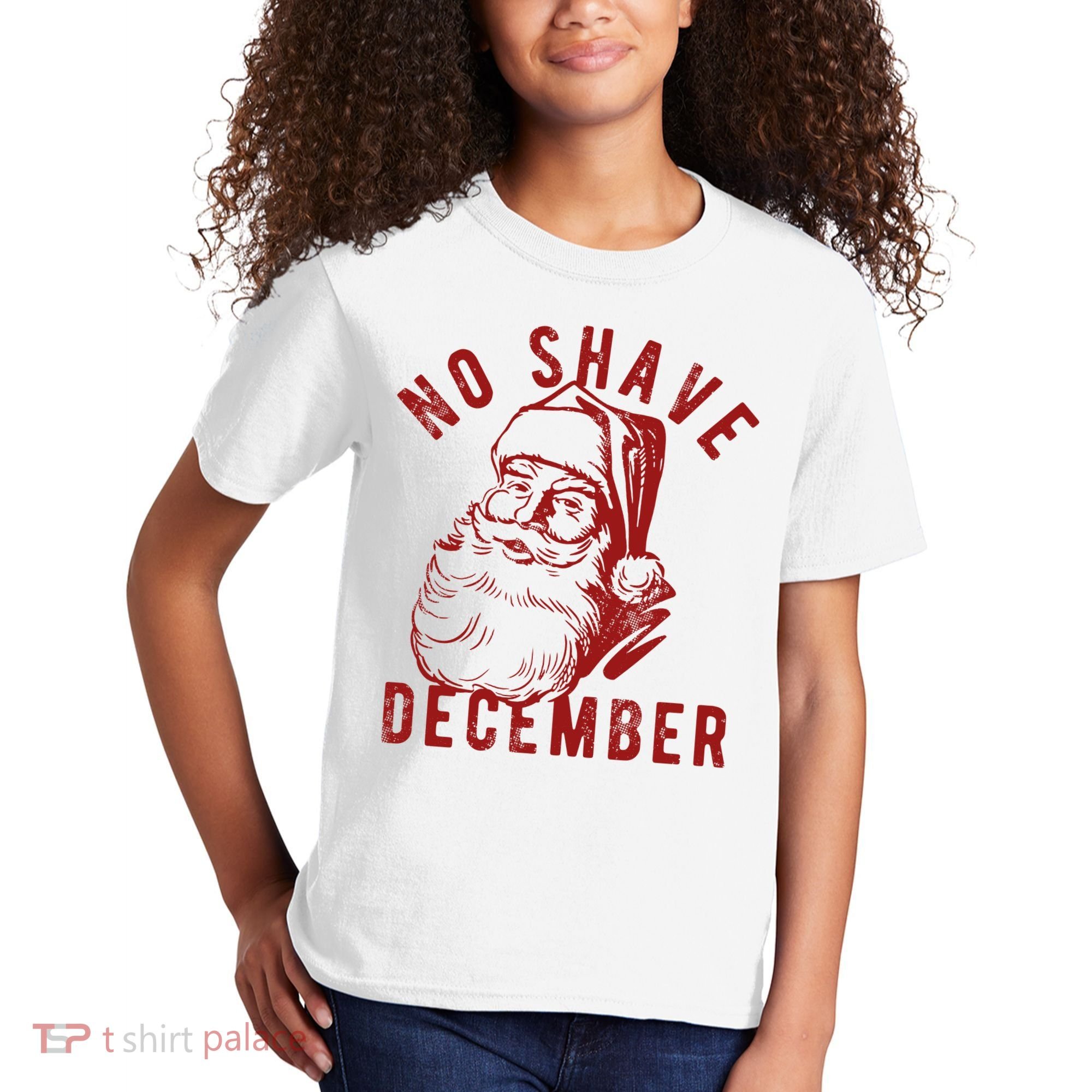 No Shave December Santa Claus Funny Holiday Kids T-Shirt