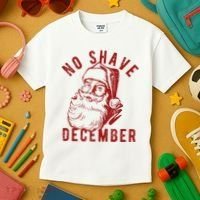 No Shave December Santa Claus Funny Holiday Kids T-Shirt thumb 3