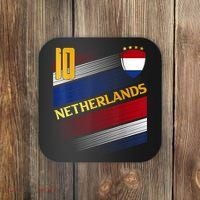 Netherlands Soccer Dutch Flag Football Retro 10 Jersey Coaster thumb 0