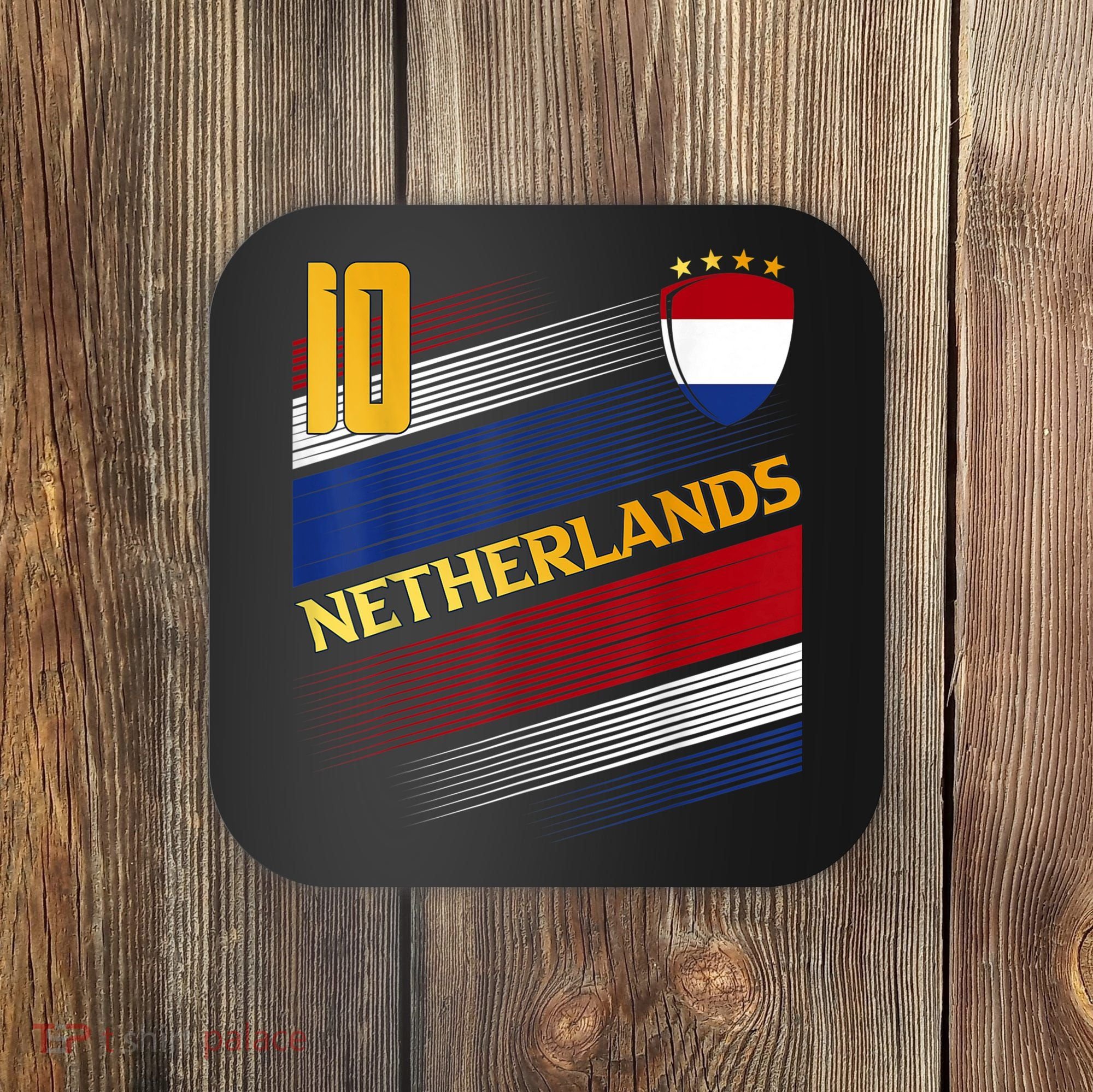 Netherlands Soccer Dutch Flag Football Retro 10 Jersey Coaster
