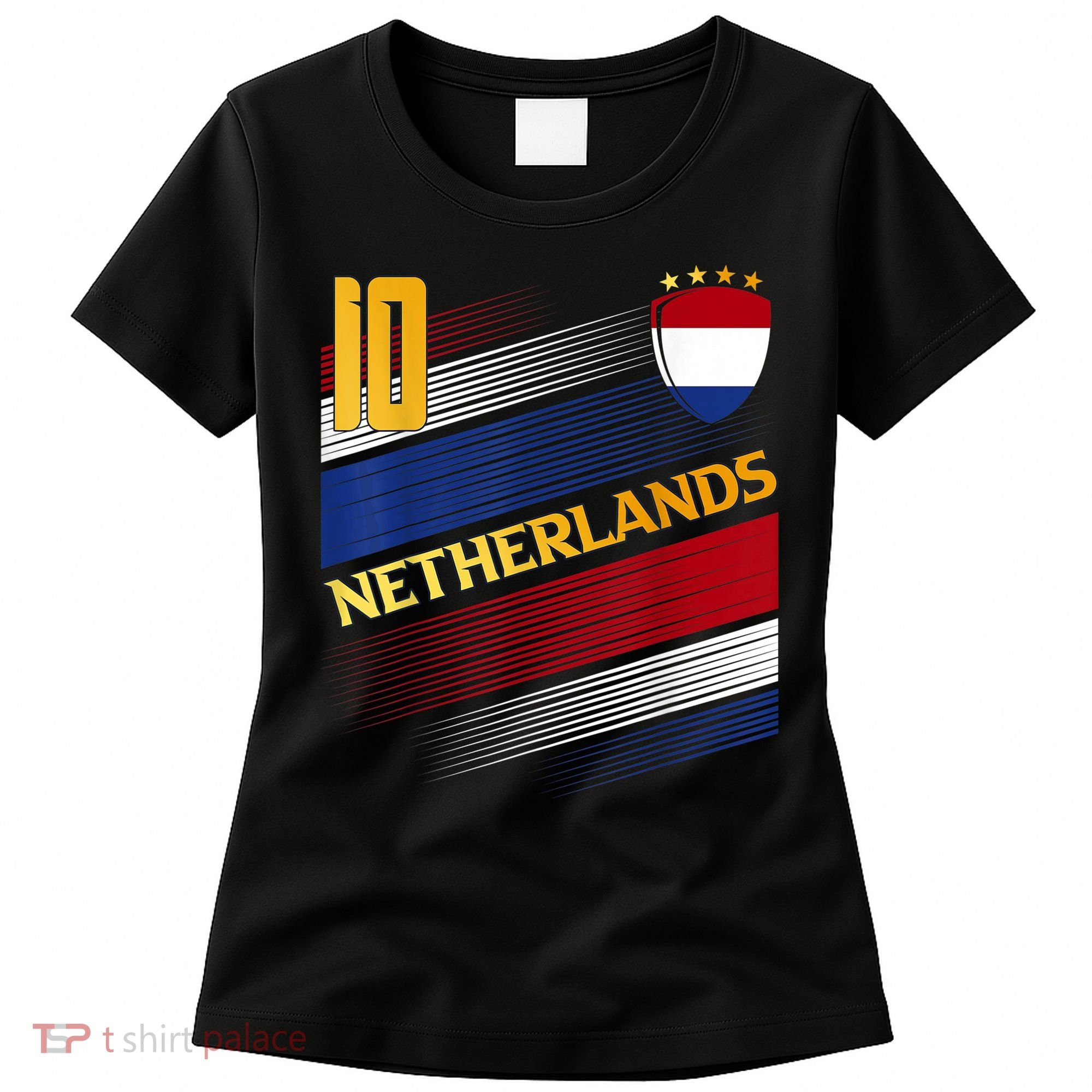 Netherlands Soccer Dutch Flag Football Retro 10 Jersey Women's T-Shirt