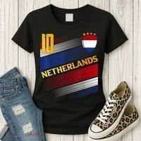 Netherlands Soccer Dutch Flag Football Retro 10 Jersey Women's T-Shirt thumb 3