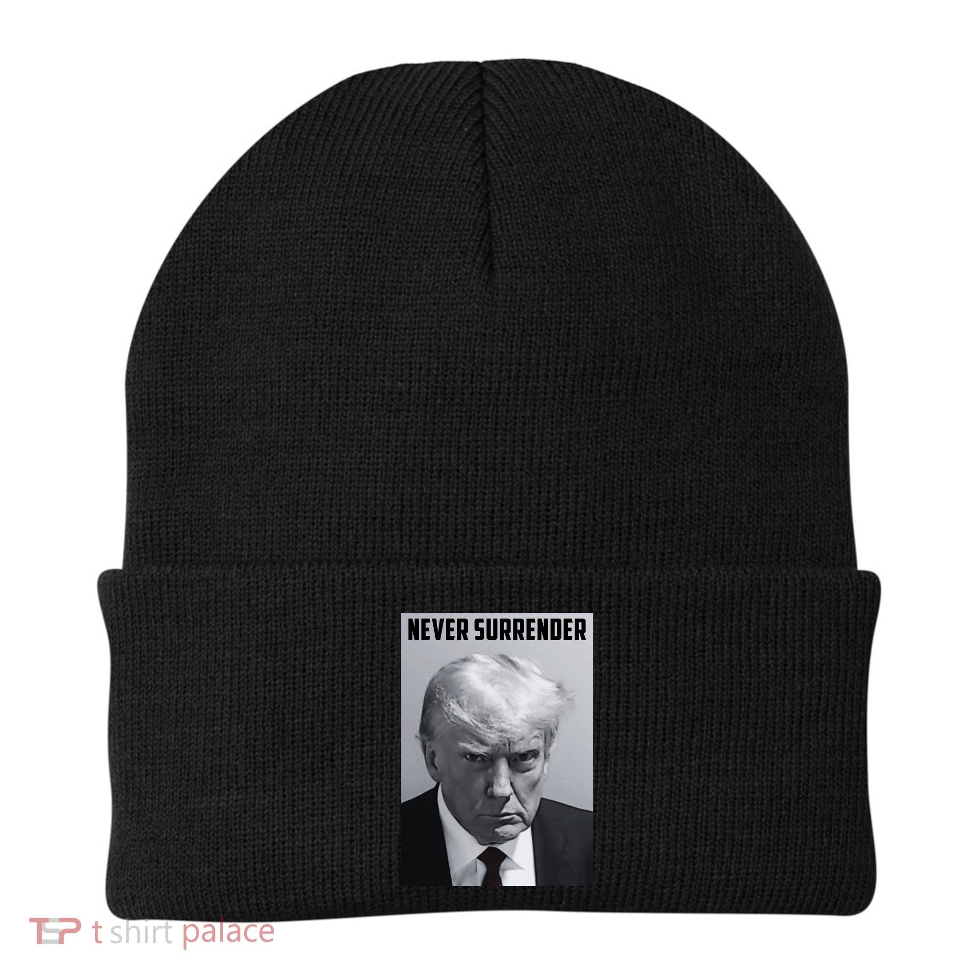 Never Surrender Donald Trump Mugshot Beanie