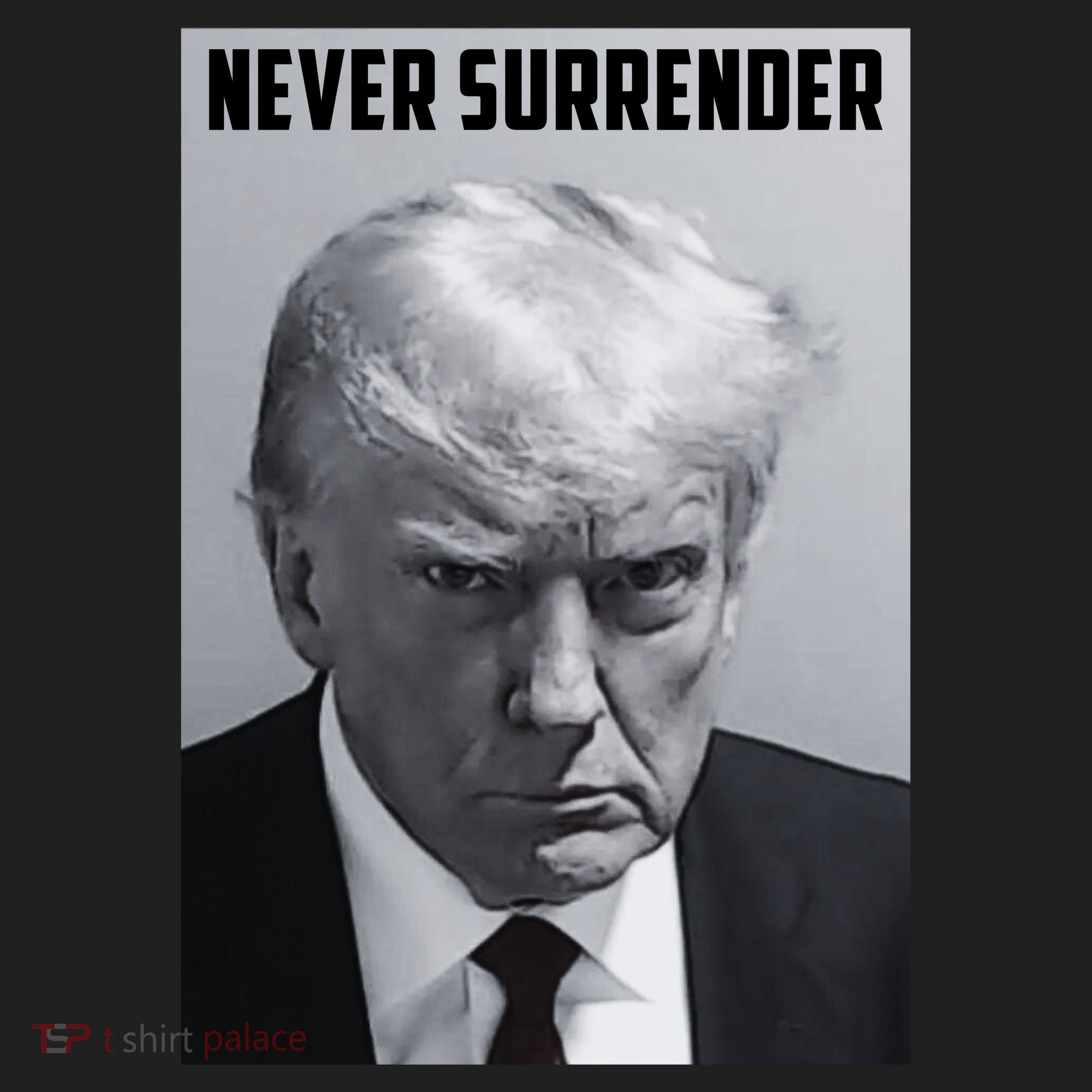 Never Surrender Donald Trump Mugshot Tumbler
