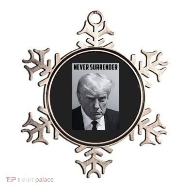 Never Surrender Donald Trump Mugshot Ornament