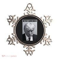 Never Surrender Donald Trump Mugshot Ornament thumb 0