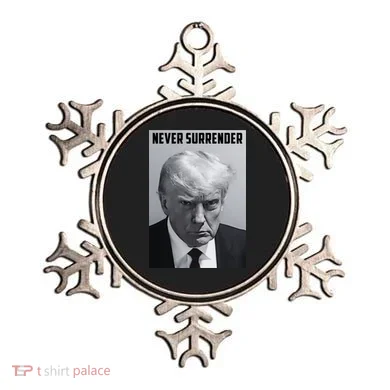 Never Surrender Donald Trump Mugshot Ornament