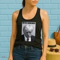 Never Surrender Donald Trump Mugshot Women's Tank Top thumb 2