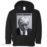 Never Surrender Donald Trump Mugshot Toddler Hoodie thumb 0