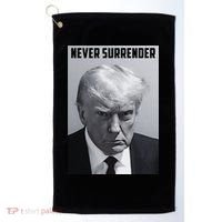 Never Surrender Donald Trump Mugshot Golf Towel thumb 0