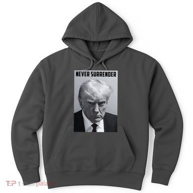 Never Surrender Donald Trump Mugshot Hoodie