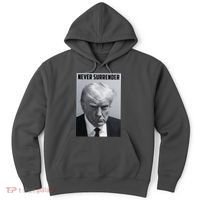 Never Surrender Donald Trump Mugshot Hoodie thumb 0