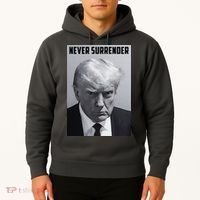 Never Surrender Donald Trump Mugshot Hoodie thumb 2