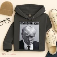 Never Surrender Donald Trump Mugshot Hoodie thumb 4