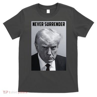 Never Surrender Donald Trump Mugshot T-Shirt