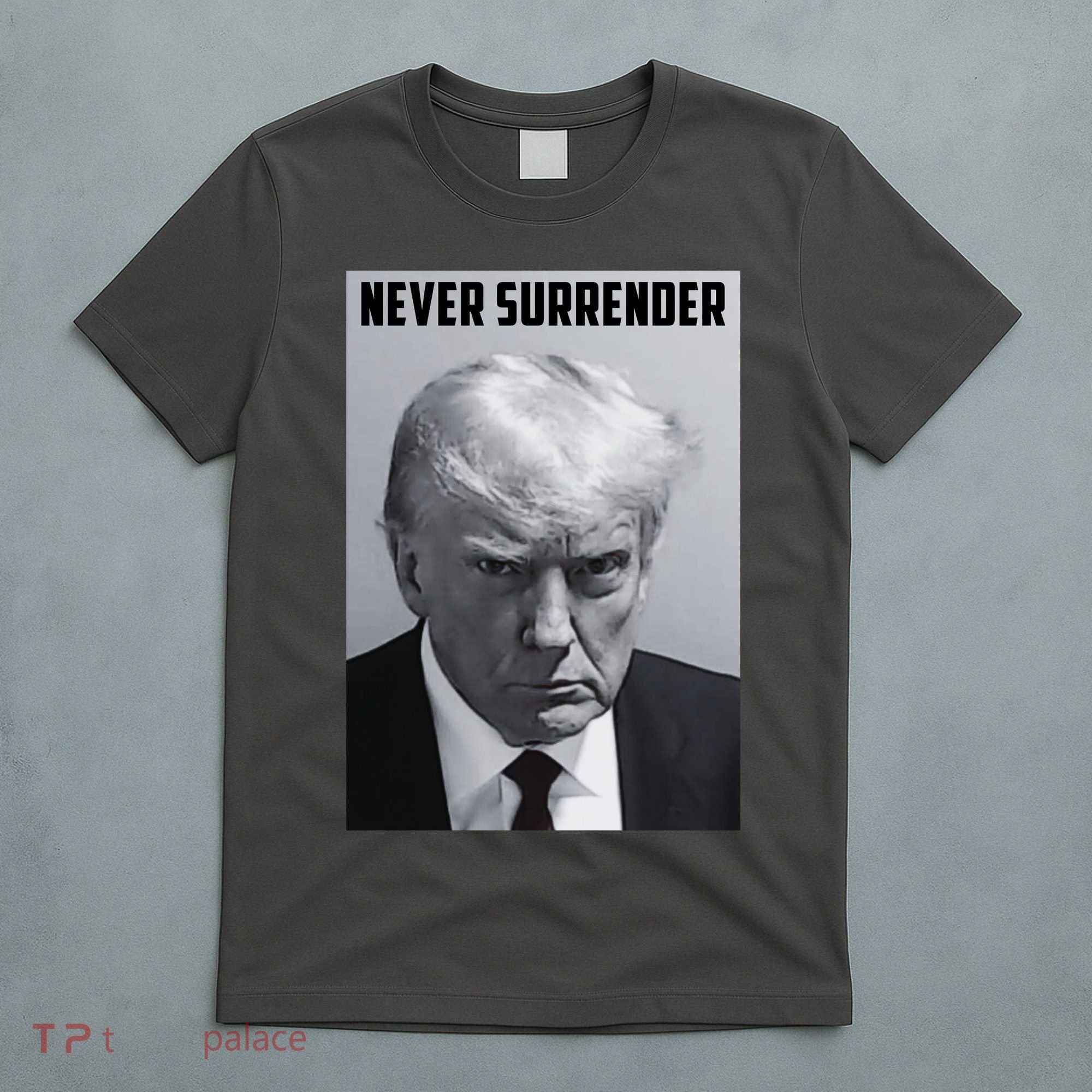 Never Surrender Donald Trump Mugshot T-Shirt