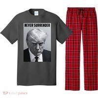 Never Surrender Donald Trump Mugshot Pajama Set thumb 0
