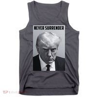 Never Surrender Donald Trump Mugshot Tank Top thumb 0
