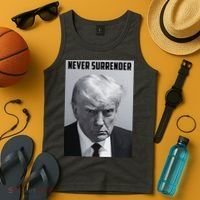 Never Surrender Donald Trump Mugshot Tank Top thumb 4