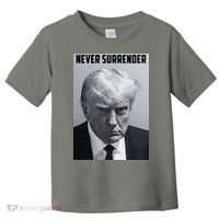 Never Surrender Donald Trump Mugshot Toddler T-Shirt thumb 0