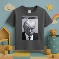 Never Surrender Donald Trump Mugshot Toddler T-Shirt thumb 3