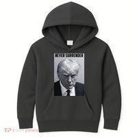 Never Surrender Donald Trump Mugshot Kids Hoodie thumb 0