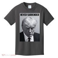 Never Surrender Donald Trump Mugshot Kids T-Shirt thumb 0