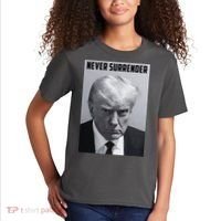 Never Surrender Donald Trump Mugshot Kids T-Shirt thumb 2