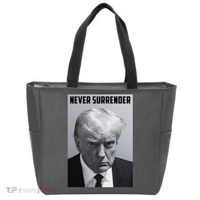 Never Surrender Donald Trump Mugshot Tote Bag