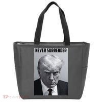 Never Surrender Donald Trump Mugshot Tote Bag thumb 0