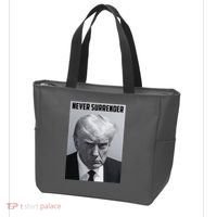 Never Surrender Donald Trump Mugshot Tote Bag thumb 3