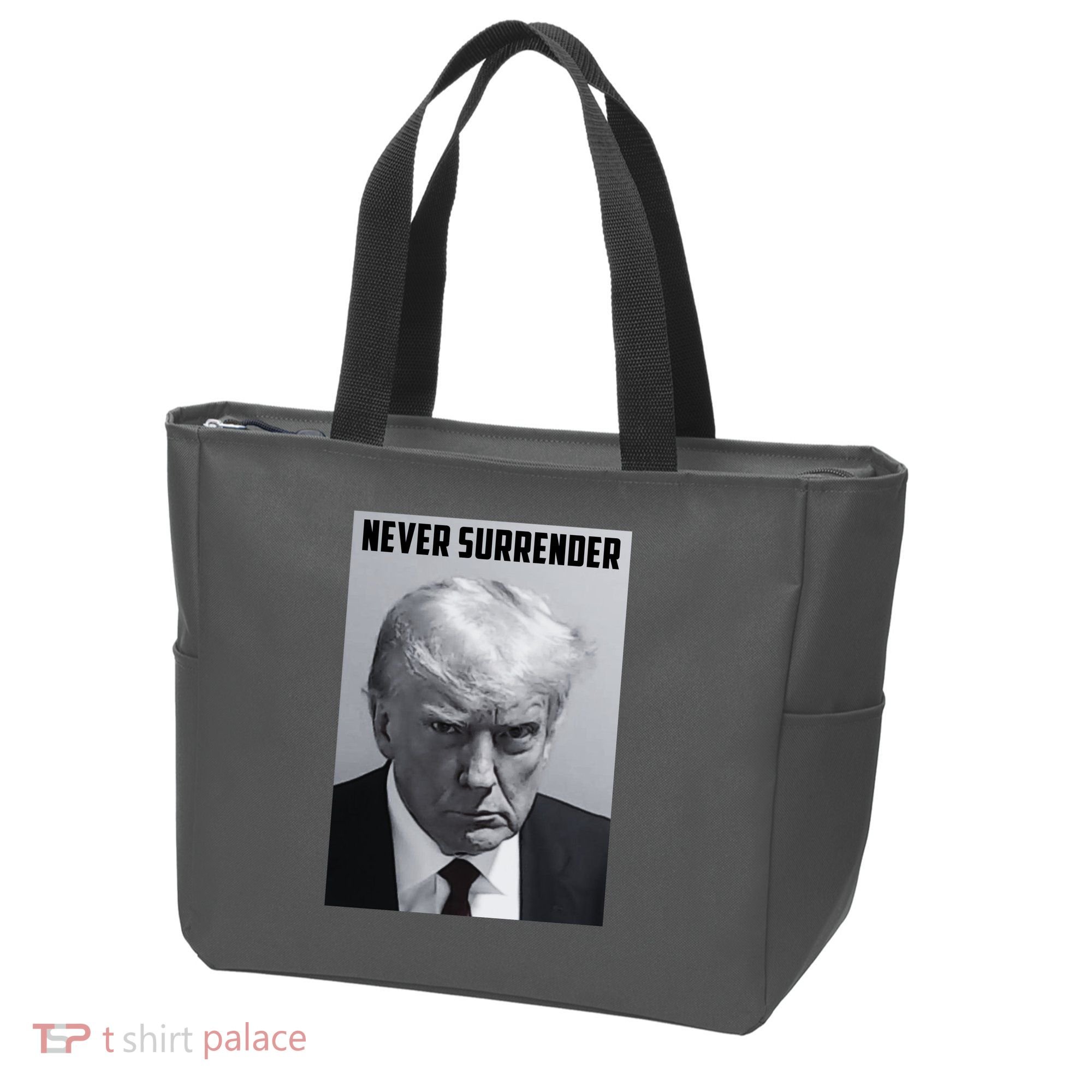Never Surrender Donald Trump Mugshot Tote Bag