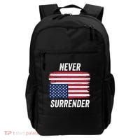 Never Surrender Distressed Usa Flag Save Our Republic Usa Under Distress Backpack thumb 0