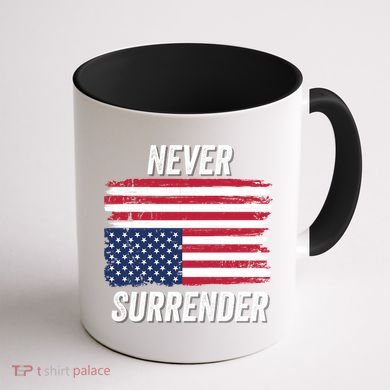Never Surrender Distressed Usa Flag Save Our Republic Usa Under Distress Coffee Mug back