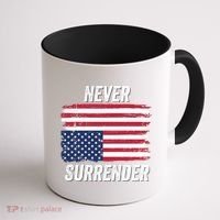 Never Surrender Distressed Usa Flag Save Our Republic Usa Under Distress Coffee Mug thumb 1