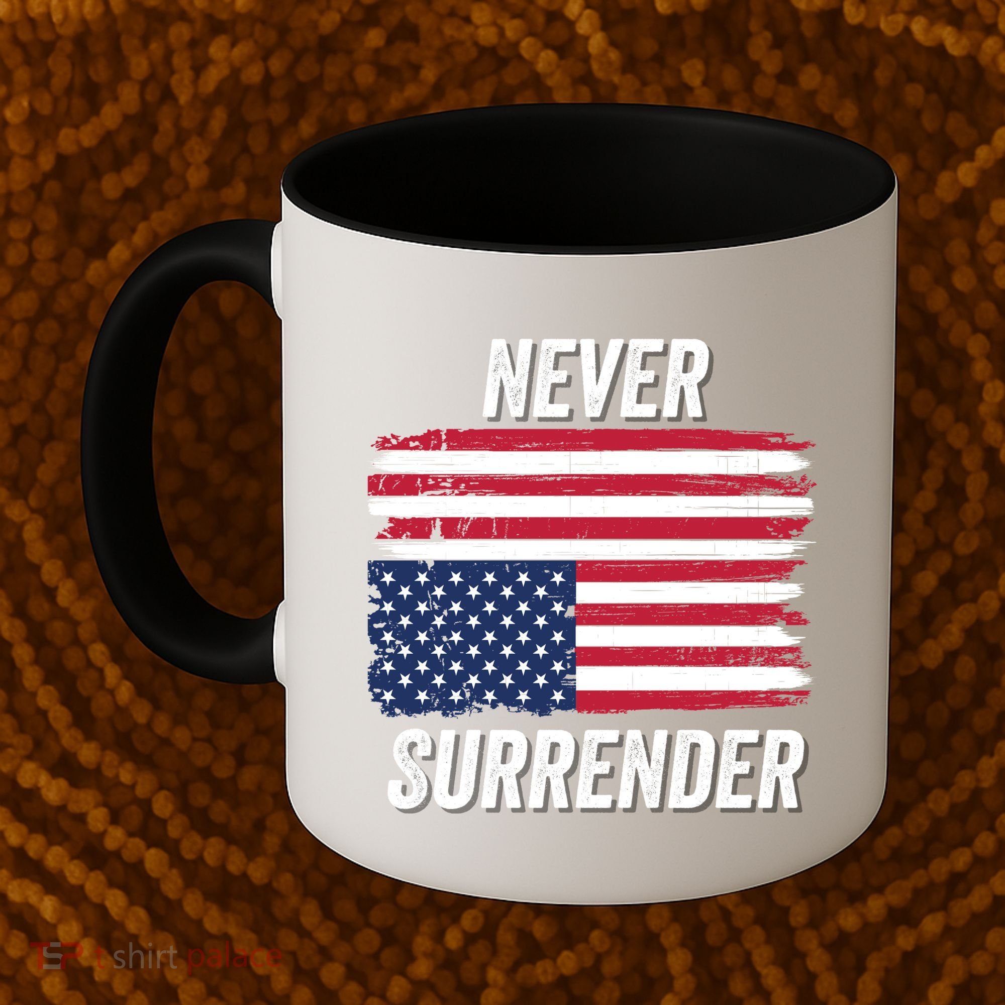 Never Surrender Distressed Usa Flag Save Our Republic Usa Under Distress Coffee Mug