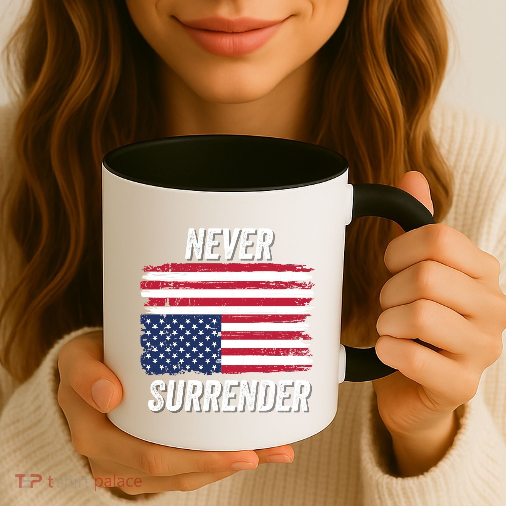 Never Surrender Distressed Usa Flag Save Our Republic Usa Under Distress Coffee Mug