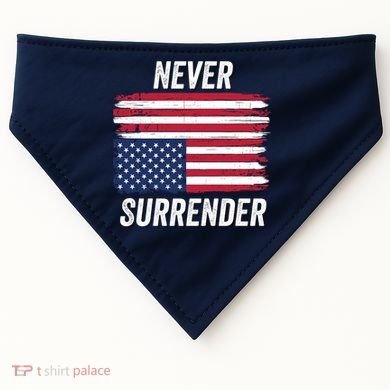 Never Surrender Distressed Usa Flag Save Our Republic Usa Under Distress USA-Made Doggie Bandana