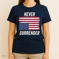 Never Surrender Distressed Usa Flag Save Our Republic Usa Under Distress T-Shirt thumb 4