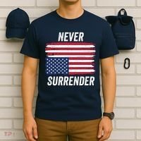 Never Surrender Distressed Usa Flag Save Our Republic Usa Under Distress T-Shirt thumb 6