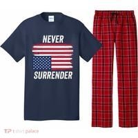 Never Surrender Distressed Usa Flag Save Our Republic Usa Under Distress Pajama Set thumb 0