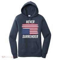 Never Surrender Distressed Usa Flag Save Our Republic Usa Under Distress Women's Hoodie thumb 0