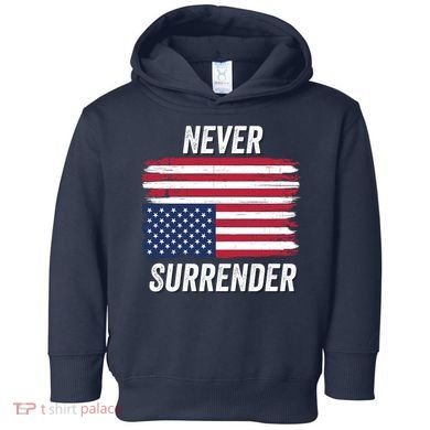 Never Surrender Distressed Usa Flag Save Our Republic Usa Under Distress Toddler Hoodie