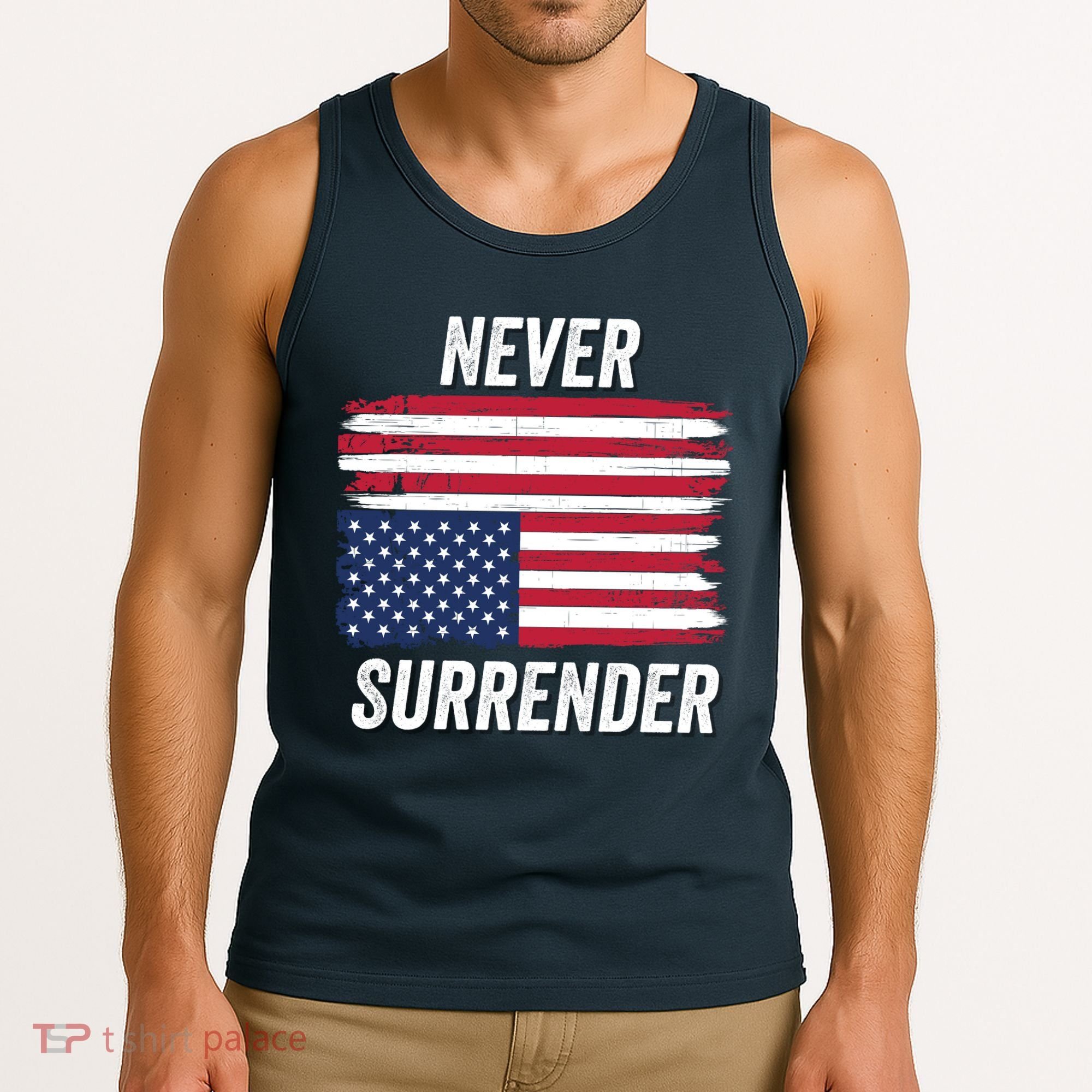 Never Surrender Distressed Usa Flag Save Our Republic Usa Under Distress Tank Top