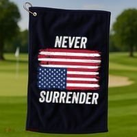 Never Surrender Distressed Usa Flag Save Our Republic Usa Under Distress Golf Towel thumb 1