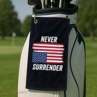Never Surrender Distressed Usa Flag Save Our Republic Usa Under Distress Golf Towel thumb 2