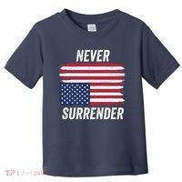 Never Surrender Distressed Usa Flag Save Our Republic Usa Under Distress Toddler T-Shirt thumb 0