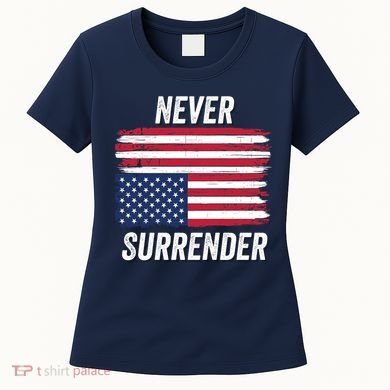 Never Surrender Distressed Usa Flag Save Our Republic Usa Under Distress Women's T-Shirt