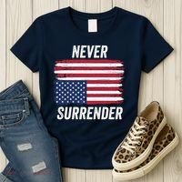 Never Surrender Distressed Usa Flag Save Our Republic Usa Under Distress Women's T-Shirt thumb 3