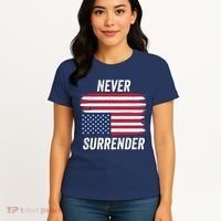 Never Surrender Distressed Usa Flag Save Our Republic Usa Under Distress Women's T-Shirt thumb 4